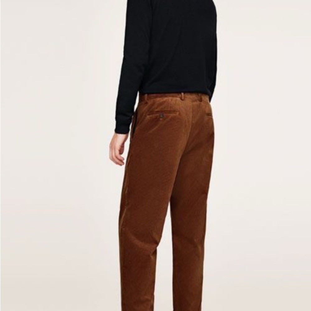 Zara Brown Corduroy Men’s Pants - Picture 7 of 9